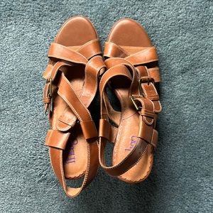 Indigo leather shoes, size 11 medium